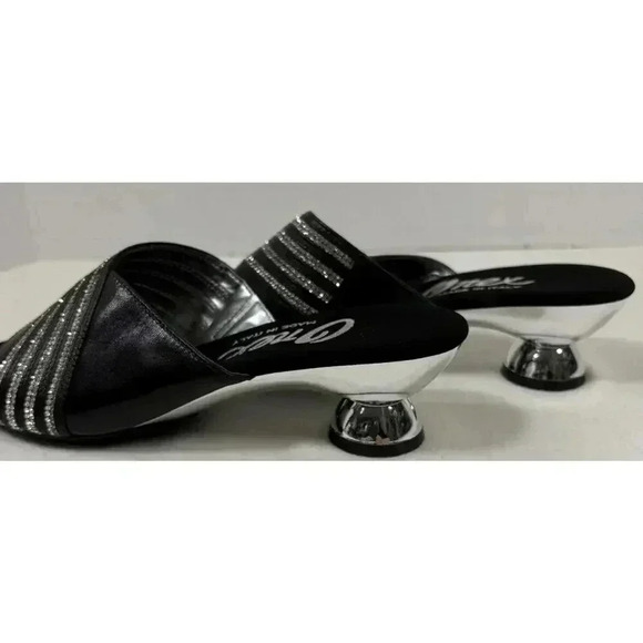 Onex Maxine Black Leather Kitten Heel Size 36 (5.5) Made In Italy - Picture 4 of 6